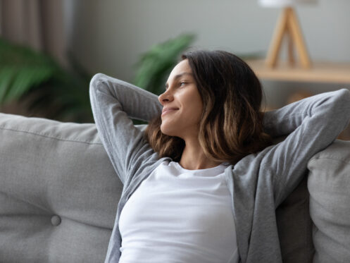 Young woman breathing well in her Madison, GA home